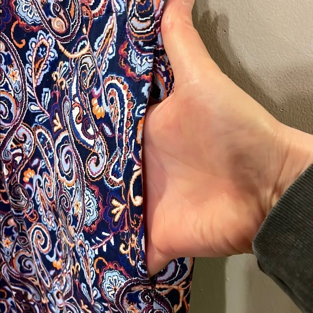 Lands' End Paisley Print Midi Dress